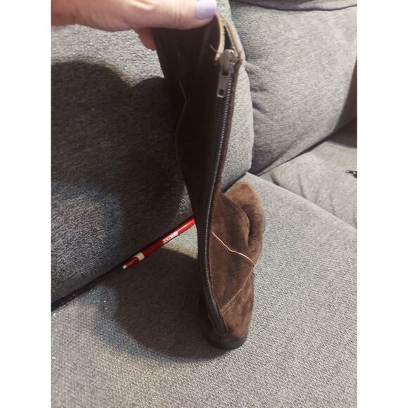 Anne Klein II Leather Suede Boots Size 8 Mid Calf Winter Boots Made In Italy - Picture 4 of 6